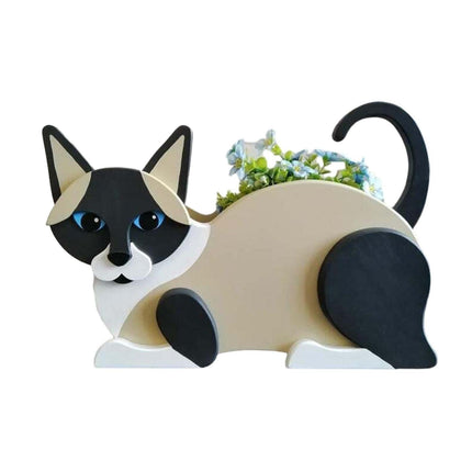 Flower Pot Cat Shape PVC Plant Pot - B.