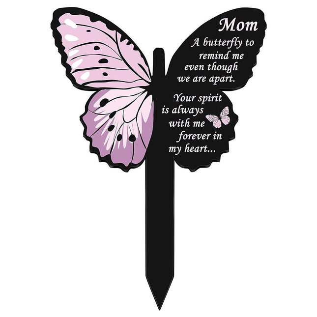 Cemetery Insert Beech Butterfly Stake - Pink.