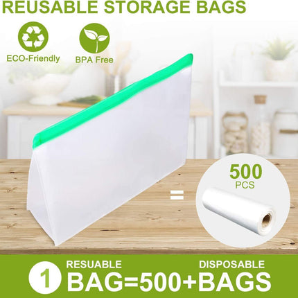 Reusable Storage Bags - Leakproof - 5 Pack Gallon Bags.