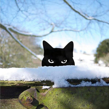 1 Set Garden Stake Peeping Cat Insert - A.