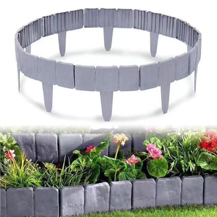 10pcs Garden Edging Border Faux Stone - Grey.
