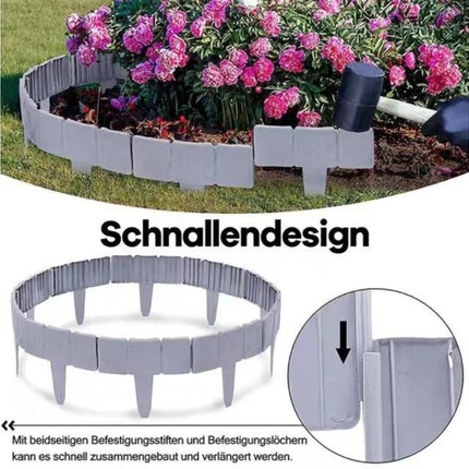 10pcs Garden Edging Border Faux Stone - Grey.