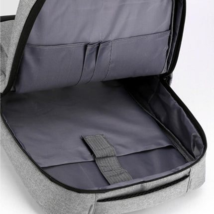 Unisex Backpack Adjustable Shoulder Straps Multilayer Multifunction USB Charging Port Casual Rucksack for Outdoor - Light Grey.