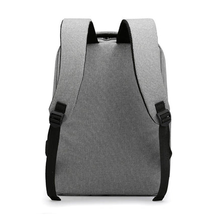 Unisex Backpack Adjustable Shoulder Straps Multilayer Multifunction USB Charging Port Casual Rucksack for Outdoor - Light Grey.