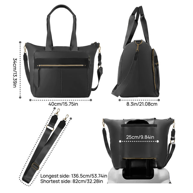Travel Bag - Women's Travel Bag - Sports & Fitness Bag - Yoga Bag - Sports Bag - Carry-On Luggage - Waterproof & Durable - 40x21x34 cm - Dry/Wet Separation Luggage - Weekend Bag - black.