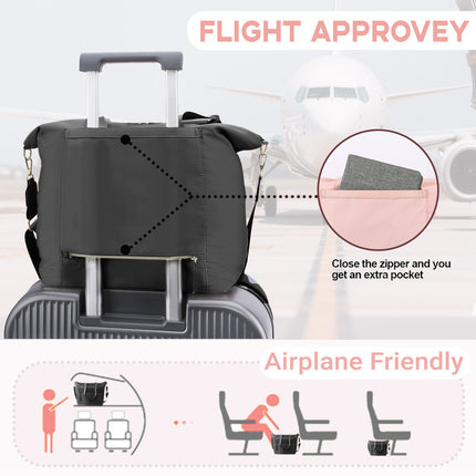 Travel Bag - Women's Travel Bag - Sports & Fitness Bag - Yoga Bag - Sports Bag - Carry-On Luggage - Waterproof & Durable - 40x21x34 cm - Dry/Wet Separation Luggage - Weekend Bag - black.