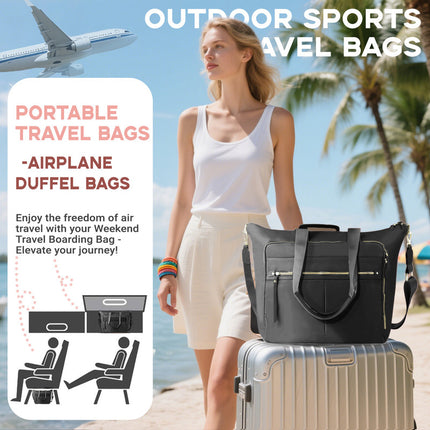 Travel Bag - Women's Travel Bag - Sports & Fitness Bag - Yoga Bag - Sports Bag - Carry-On Luggage - Waterproof & Durable - 40x21x34 cm - Dry/Wet Separation Luggage - Weekend Bag - black.