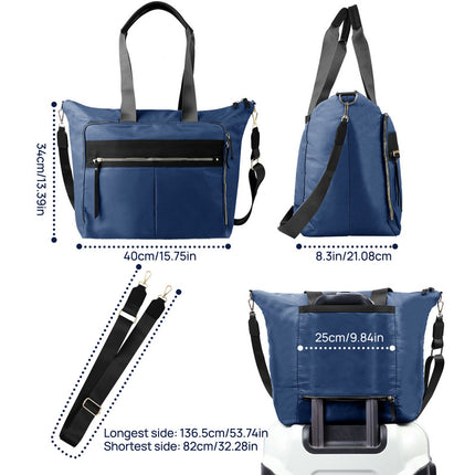 Travel Bag - Women's Travel Bag - Sports & Fitness Bag - Yoga Bag - Sports Bag - Carry-On Luggage - Waterproof & Durable - 40x21x34 cm - Dry/Wet Separation Luggage - Weekend Bag - Dark blue.