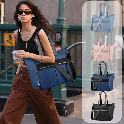 Travel Bag - Women's Travel Bag - Sports & Fitness Bag - Yoga Bag - Sports Bag - Carry-On Luggage - Waterproof & Durable - 40x21x34 cm - Dry/Wet Separation Luggage - Weekend Bag - Dark blue.