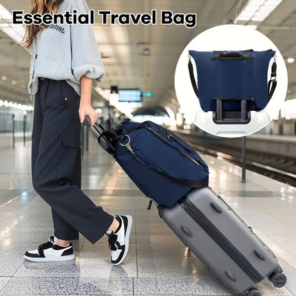 Travel Bag - Women's Travel Bag - Sports & Fitness Bag - Yoga Bag - Sports Bag - Carry-On Luggage - Waterproof & Durable - 40x21x34 cm - Dry/Wet Separation Luggage - Weekend Bag - Dark blue.
