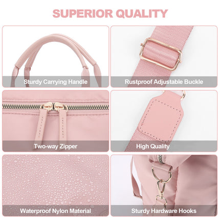 Travel Bag - Women's Travel Bag - Sports & Fitness Bag - Yoga Bag - Sports Bag - Carry-On Luggage - Waterproof & Durable - 40x21x34 cm - Dry/Wet Separation Luggage - Weekend Bag - Pink.