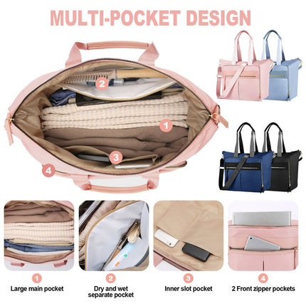 Travel Bag - Women's Travel Bag - Sports & Fitness Bag - Yoga Bag - Sports Bag - Carry-On Luggage - Waterproof & Durable - 40x21x34 cm - Dry/Wet Separation Luggage - Weekend Bag - Pink.