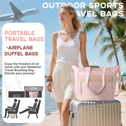 Travel Bag - Women's Travel Bag - Sports & Fitness Bag - Yoga Bag - Sports Bag - Carry-On Luggage - Waterproof & Durable - 40x21x34 cm - Dry/Wet Separation Luggage - Weekend Bag - Pink.