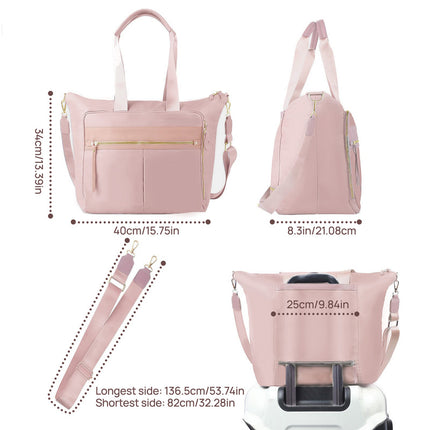 Travel Bag - Women's Travel Bag - Sports & Fitness Bag - Yoga Bag - Sports Bag - Carry-On Luggage - Waterproof & Durable - 40x21x34 cm - Dry/Wet Separation Luggage - Weekend Bag - Pink.