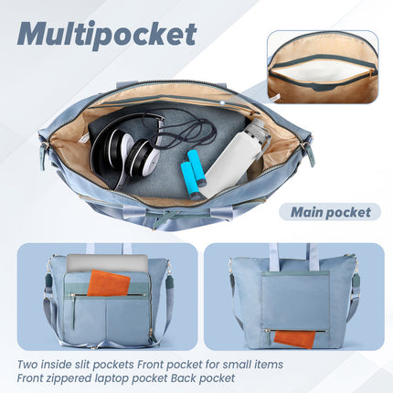 Travel Bag - Women's Travel Bag - Sports & Fitness Bag - Yoga Bag - Sports Bag - Carry-On Luggage - Waterproof & Durable - 40x21x34 cm - Dry/Wet Separation Luggage - Weekend Bag - sky blue.