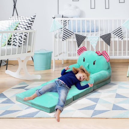 2‑in‑1 Foldable Sofa for Kids Lovely Futon Sofa Children Couch Room Decoration
