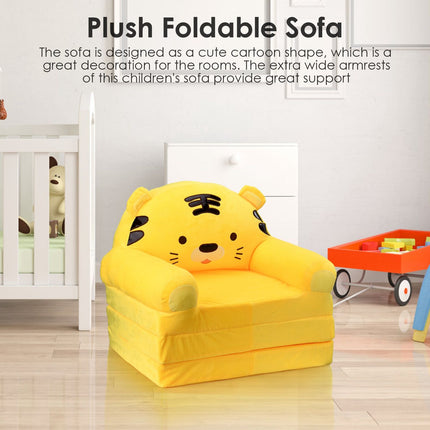 2‑in‑1 Foldable Sofa for Kids Lovely Futon Sofa Children Couch Room Decoration