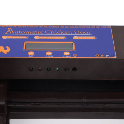 Automatic Chicken Door with Timer Solar Battery Powered LED Display Double Doors Electric Chicken Coop Opener Dark Brown