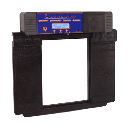 Automatic Chicken Coop Door Remote Control Light Sensing Timer Setting Auto Coop Door Opener Dark Brown