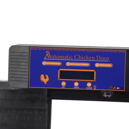Automatic Chicken Coop Door Opener Anti Pinch IP45 Waterproof Solar Powered Poultry Coop Door with Timer Black