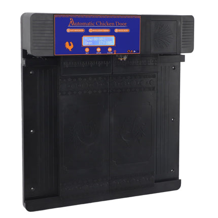 Automatic Chicken Coop Door Opener Anti Pinch IP45 Waterproof Solar Powered Poultry Coop Door with Timer Black