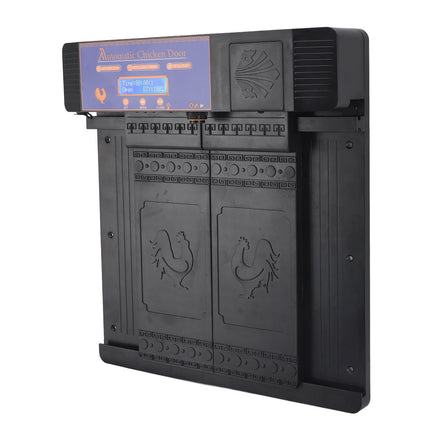 Automatic Chicken Coop Door Opener Anti Pinch IP45 Waterproof Solar Powered Poultry Coop Door with Timer Black