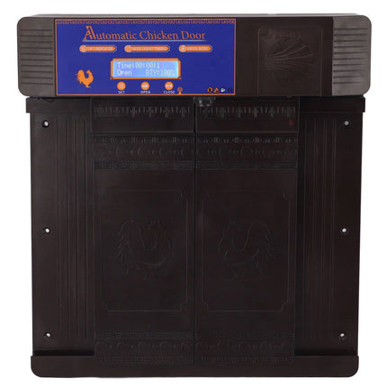 Automatic Chicken Coop Door Opener Anti Pinch IP45 Waterproof Solar Powered Poultry Coop Door with Timer Dark Brown