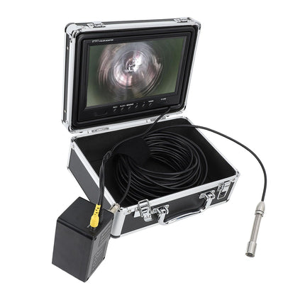Endoscope Camera 17mm 20M 9 Inch HD Display IP68 Waterproof Borescope Drain Sewer Pipe Inspection Camera with LED Lights for Plumbers AC