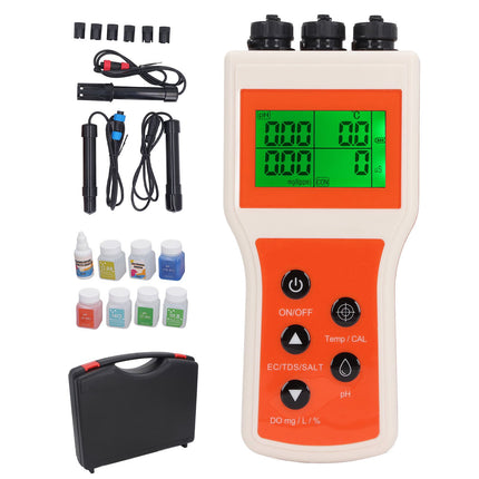 6 in 1 Water Quality Meter Dissolved Oxygen Tester DO PH EC TDS SALT TEMP Meter Salinity Temperature Meter