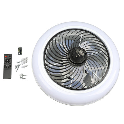 Ceiling Fan Light 6 Gear Wind Stepless Dimmable Quiet Modern Flush Mount Ceiling Fan with Light and Remote for Bedroom 110 to 265V