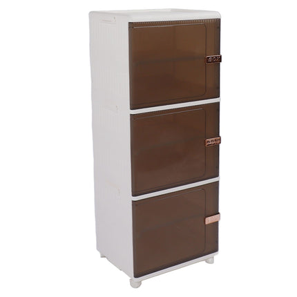 Collapsible Storage Bins Large Capacity Movable Dustproof Stackable Closet Organizer Bins with Universal Wheel Magnetic Door 3 Layer 15.75 X 13.19 X 40.94in