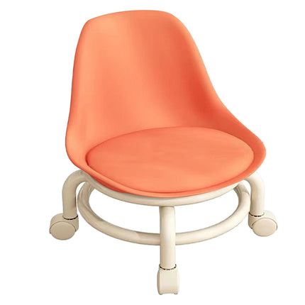 Kids Low Rolling Stool with Backrest Low Height Roller Stool with Universal Wheels Low Roller Seat Step Stool Orange