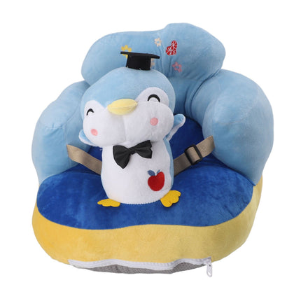 Baby Seat Sofa Comfortable Prevent Falling and Tipping Adjustable Angle Portable Plush Infant Learning Sitting Chair for Toddler Blue Penguin