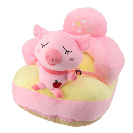 Baby Support Sofa Chair Non Slip Anti Tipping Adjustable Angle Plush Infant Learning Seat Sofa Pink Pig