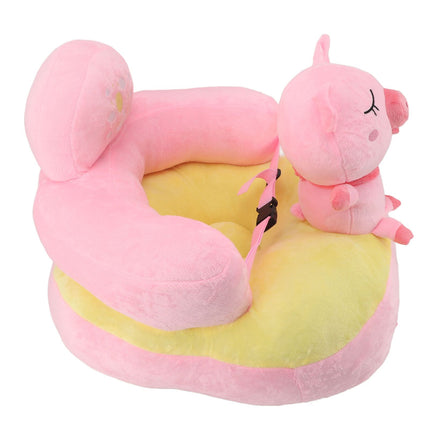 Baby Support Sofa Chair Non Slip Anti Tipping Adjustable Angle Plush Infant Learning Seat Sofa Pink Pig