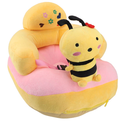 Baby Support Sofa Chair Anti Side Turn Anti Falling Luminous Soft Plush Baby Sofa Learn Sitting Chair for Indoor Bee