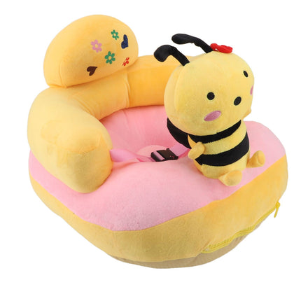 Baby Support Sofa Chair Anti Side Turn Anti Falling Luminous Soft Plush Baby Sofa Learn Sitting Chair for Indoor Bee