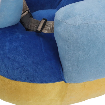 Cartoon Baby Support Seat Plush Adjustable Stable Children Learn Sitting Seat for Home Blue Penguin