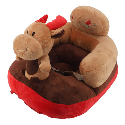 Baby Sitting Sofa Chair Comfortable Anti Rollover Portable Plush Infants Toddler Learning to Sit Chair with Light for Home Elk