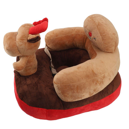 Baby Sitting Sofa Chair Comfortable Anti Rollover Portable Plush Infants Toddler Learning to Sit Chair with Light for Home Elk