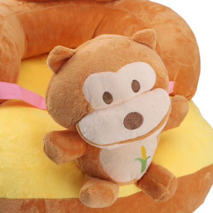 Baby Sitting Sofa Chair Comfortable Anti Rollover Portable Plush Infants Toddler Learning to Sit Chair with Light for Home Monkey