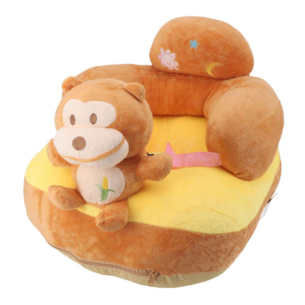 Baby Sitting Sofa Chair Comfortable Anti Rollover Portable Plush Infants Toddler Learning to Sit Chair with Light for Home Monkey