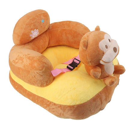 Baby Sitting Sofa Chair Comfortable Anti Rollover Portable Plush Infants Toddler Learning to Sit Chair with Light for Home Monkey