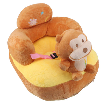 Baby Sitting Sofa Chair Comfortable Anti Rollover Portable Plush Infants Toddler Learning to Sit Chair with Light for Home Monkey
