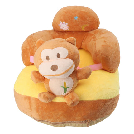 Baby Sitting Sofa Chair Comfortable Anti Rollover Portable Plush Infants Toddler Learning to Sit Chair with Light for Home Monkey