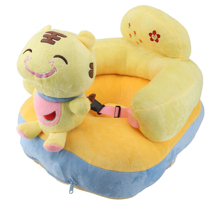 Baby Support Seat Sofa Soft Plush Comfortable Cute Animal Shape Prevent Slip Adjustable Baby Learn Sitting Support Seat Tiger