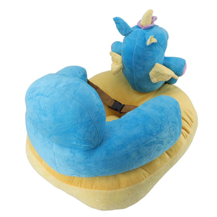 Baby Support Seat Sofa Soft Plush Comfortable Adjustable Angle Bluetooth Function Baby Sitting Support for Indoor Blue Horse Pattern