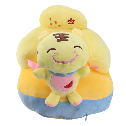 Baby Support Seat Sofa Soft Plush Comfortable Adjustable Angle Bluetooth Function Baby Sitting Support for Indoor Tiger Pattern