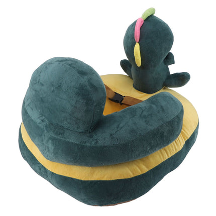 Baby Support Seat Sofa Soft Plush Comfortable Adjustable Angle Bluetooth Function Baby Sitting Support for Indoor Green Dinosaur Pattern