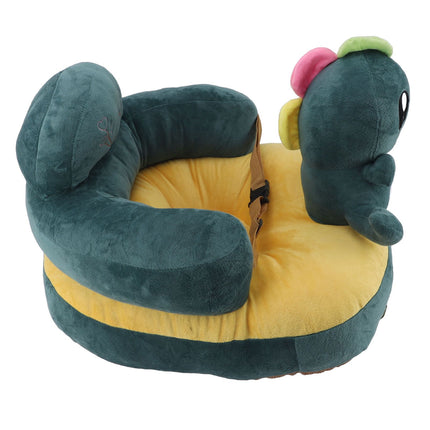 Baby Support Seat Sofa Soft Plush Comfortable Adjustable Angle Bluetooth Function Baby Sitting Support for Indoor Green Dinosaur Pattern